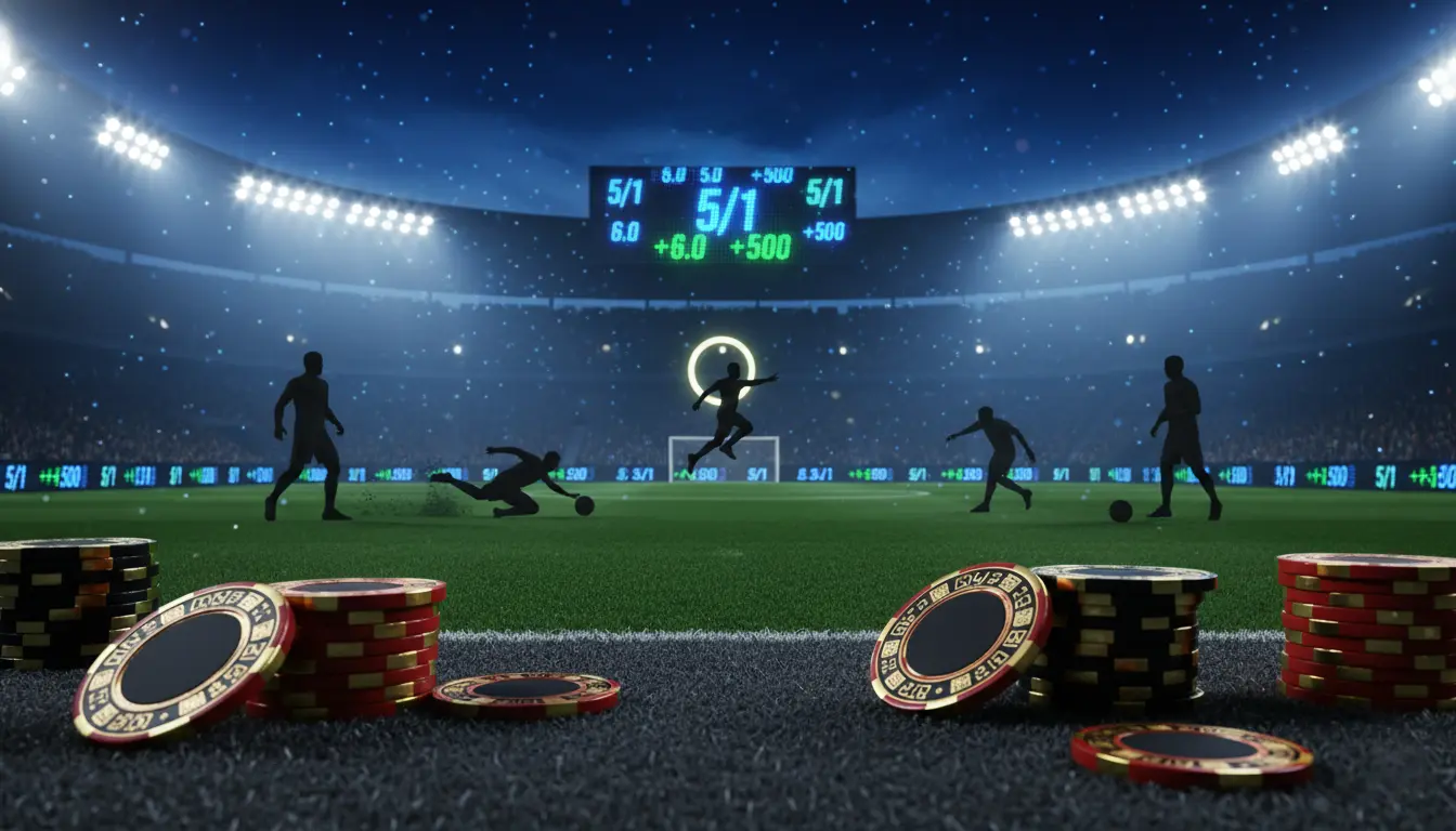 Championship betting odds and football tactics visualization with LED odds display
