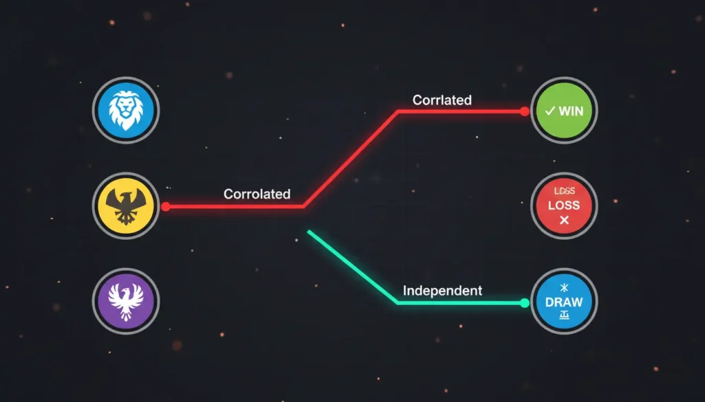 Correlation Analysis Team Selection Network Showing Independent and Dependent Selections